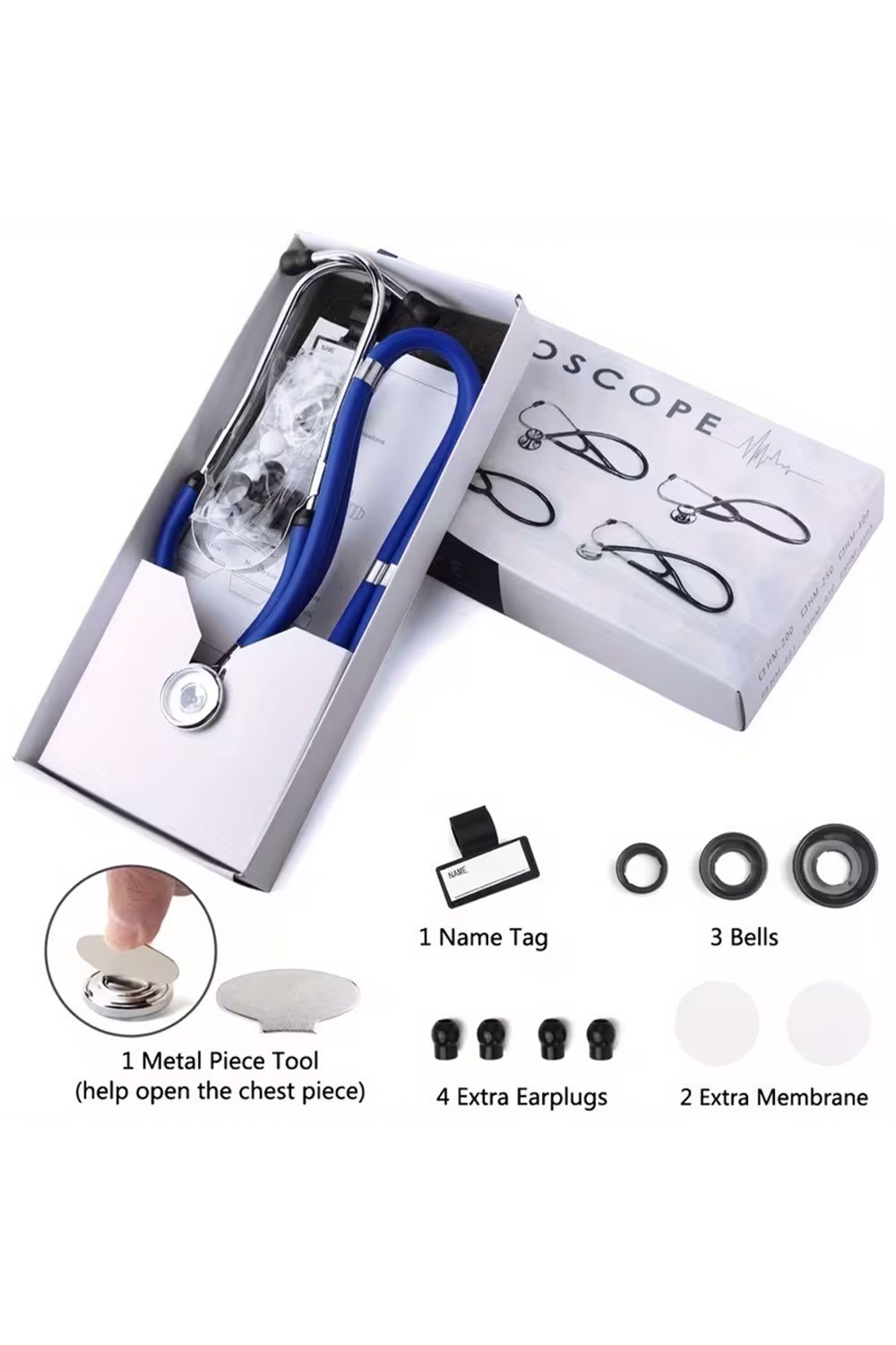 سماعة طبية سوداء مزدوجة الرأس