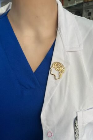Human Brain Gold Pins